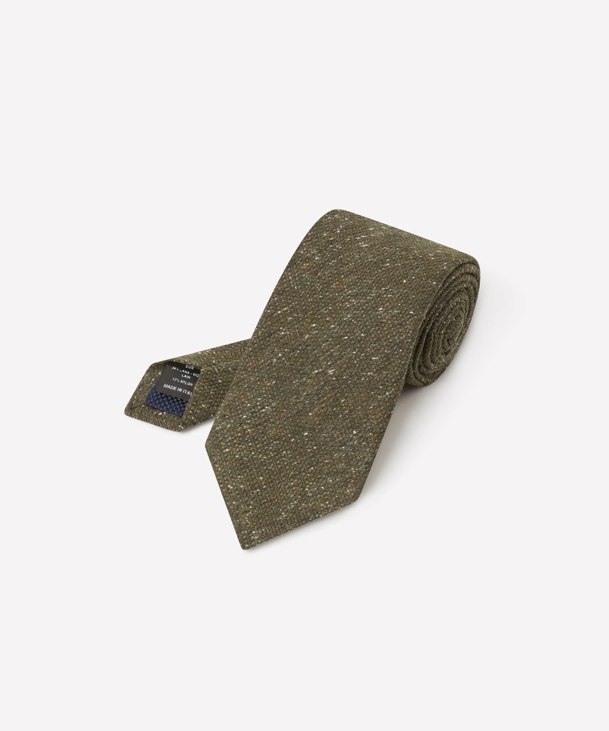Olive Textured Slub Silk Tie