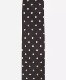 Black & White Polka Dot Silk Woven Tie