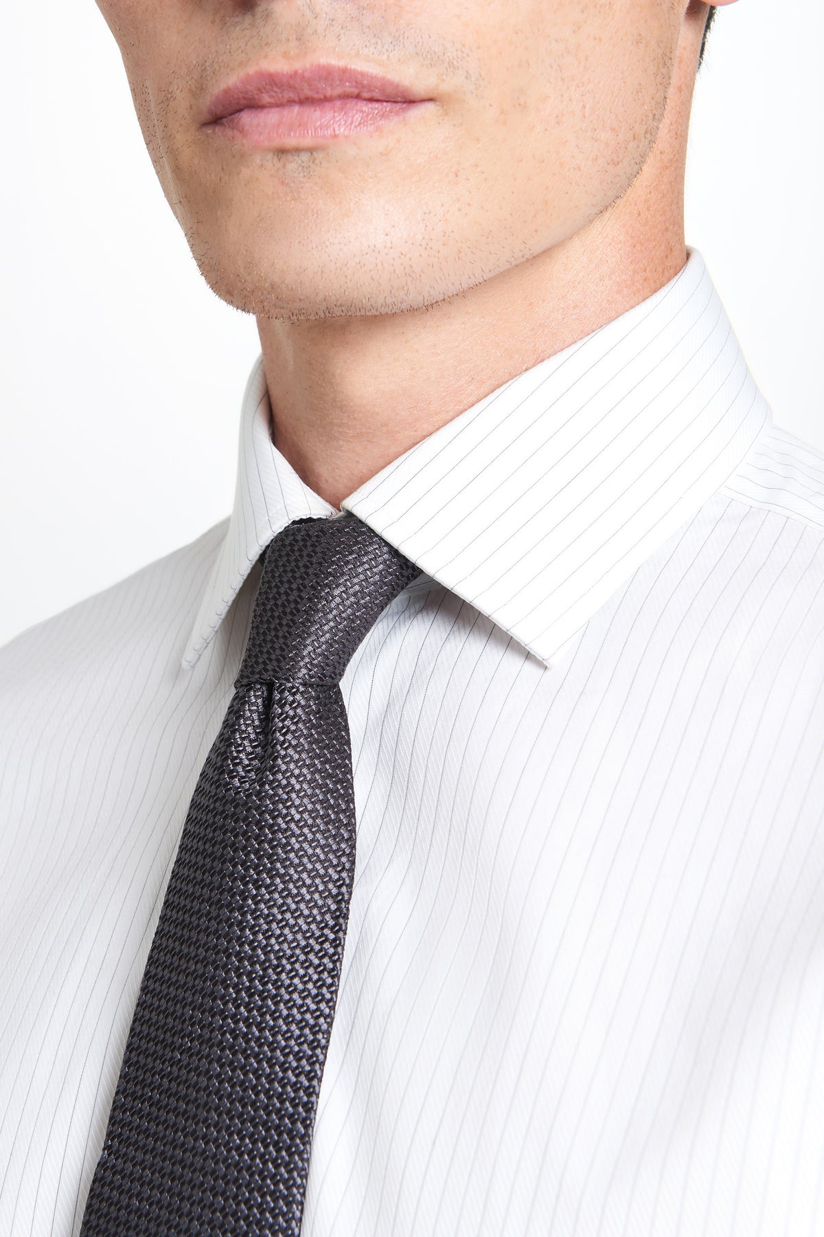 Grey Tonal Textured Woven Silk Tie