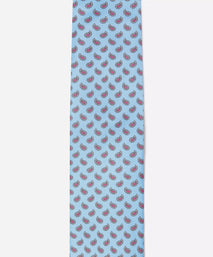 Blue & Pink Small Paisley Motif Silk Printed Tie