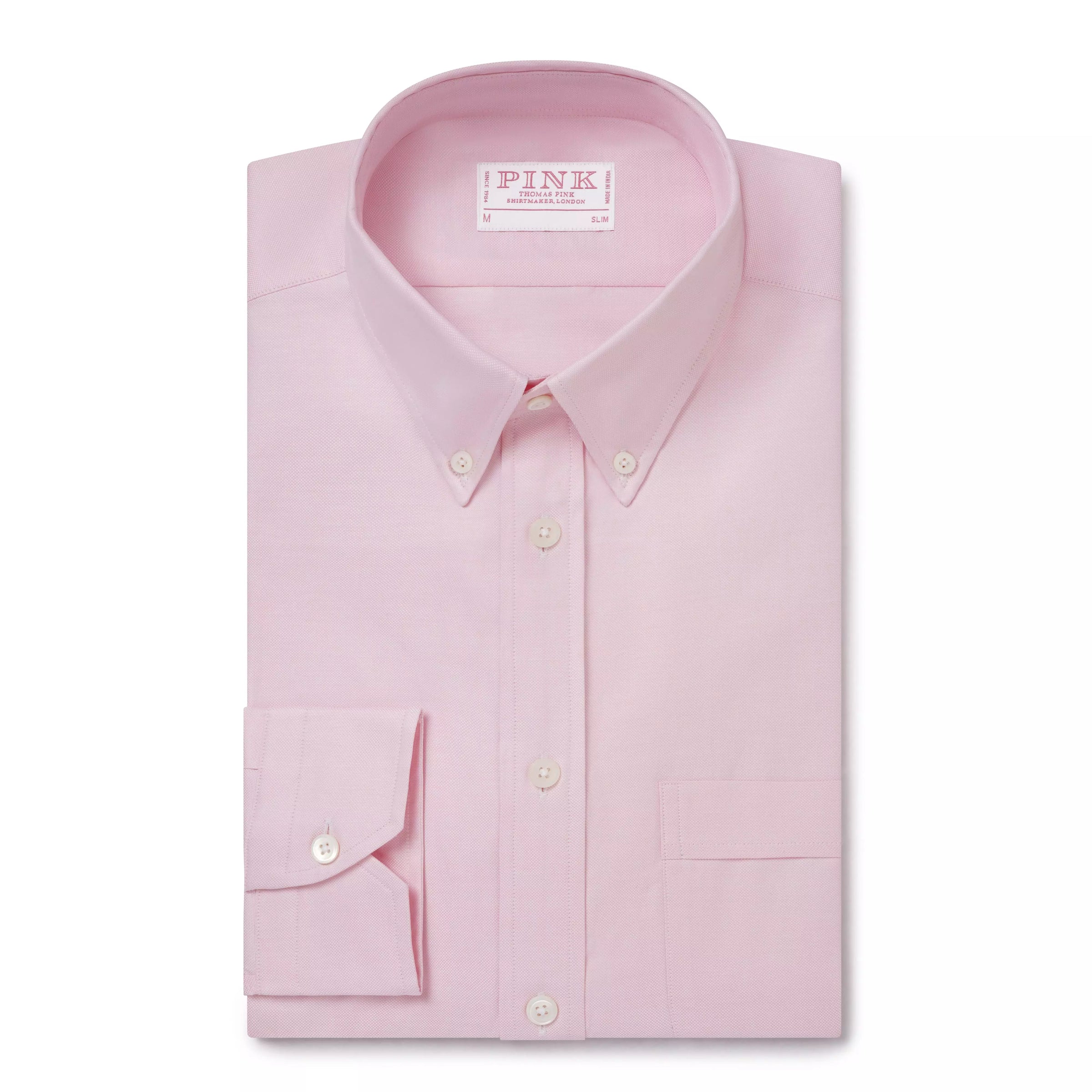 Pale Pink Slim Fit Smart Casual Button Down Weekend Oxford Shirt