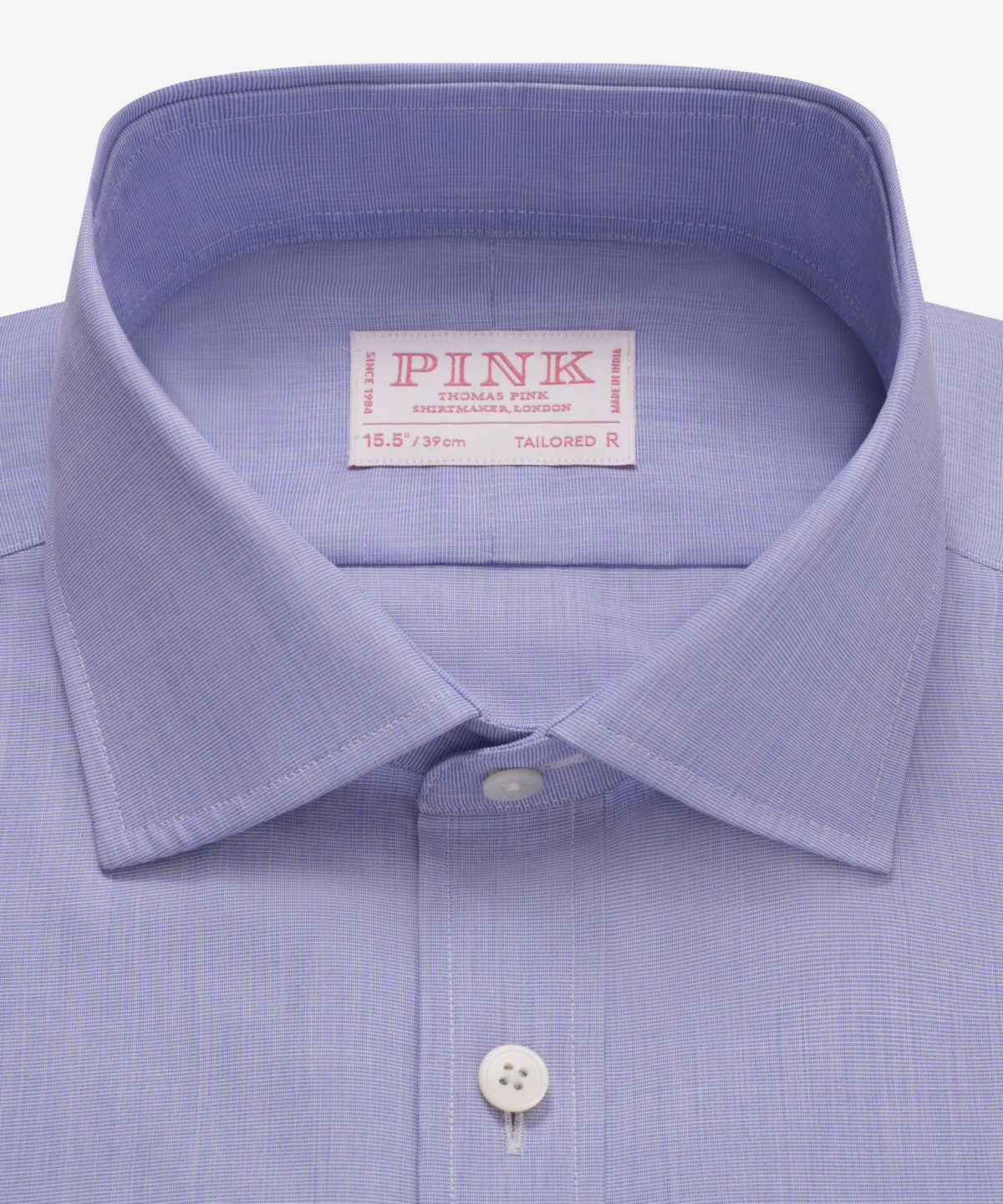 Blue Tailored Fit Double Cuff End on End Formal Shirt
