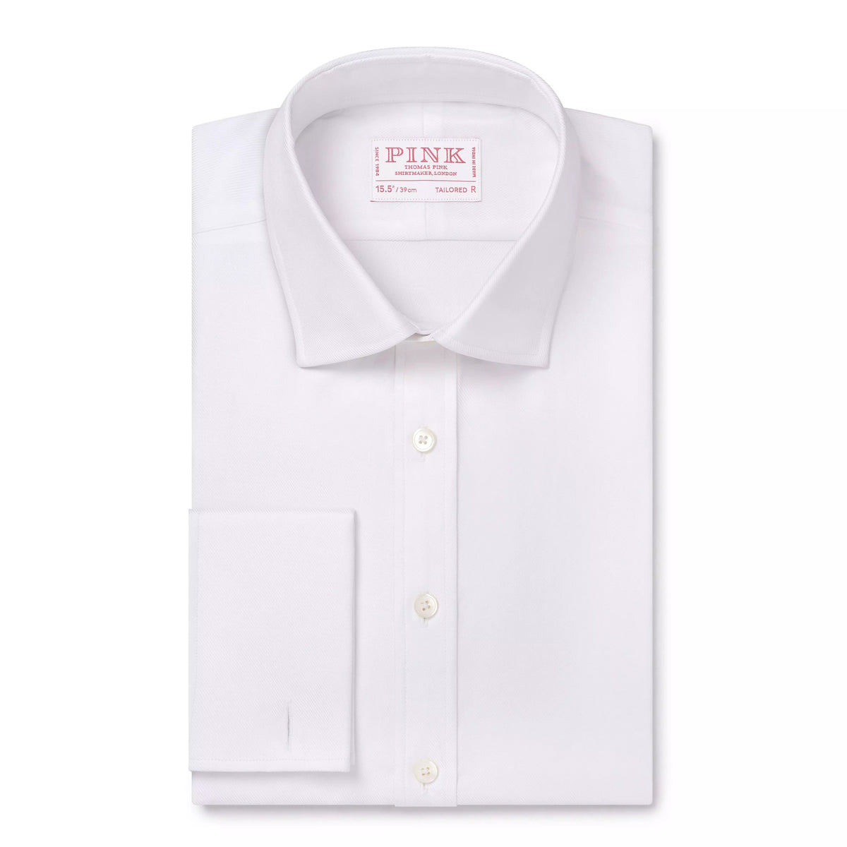 White Tailored Fit Double Cuff Royal Twill Formal Shirt