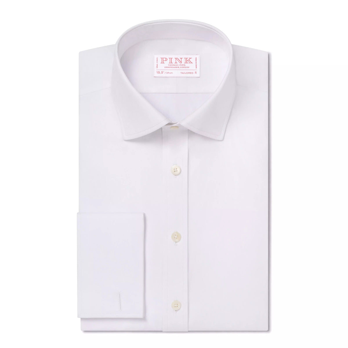 White Tailored Fit Double Cuff Poplin Formal Shirt