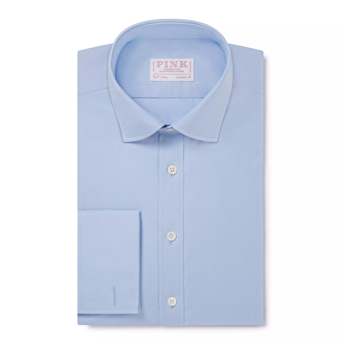 Pale Blue Classic Fit Double Cuff Poplin Formal Shirt
