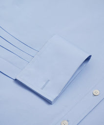 Pale Blue Slim Fit Double Cuff Poplin Formal Shirt