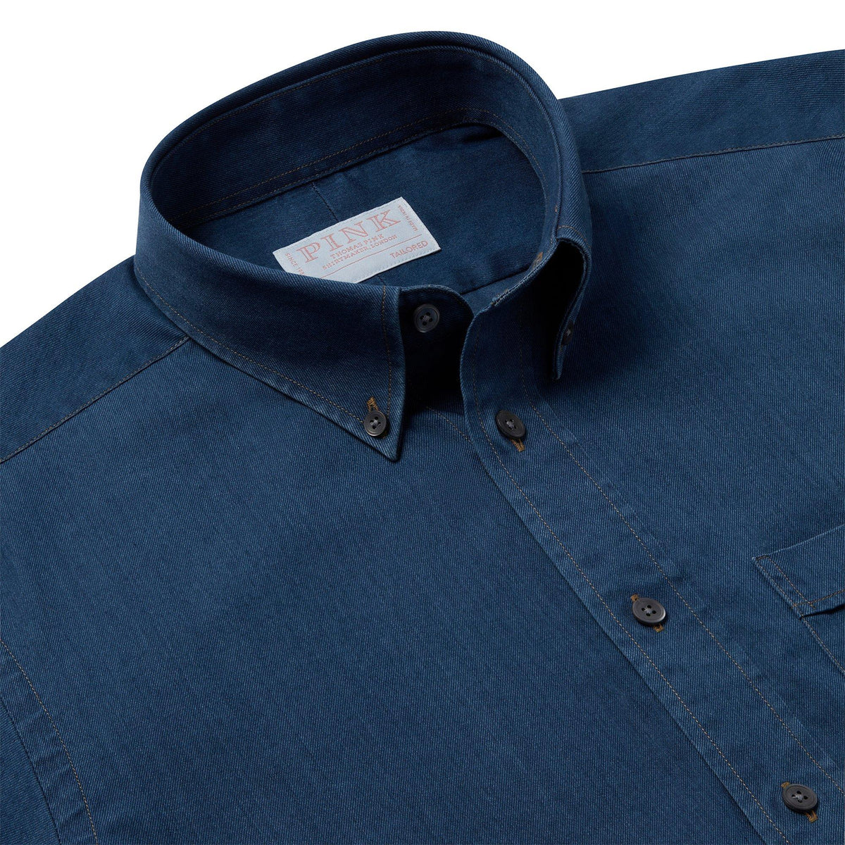 Indigo Tailored Fit Smart Casual Fine Twill Shirt