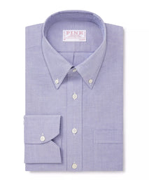 Blue Classic Fit Smart Casual Button Down Open Weave Oxford Shirt