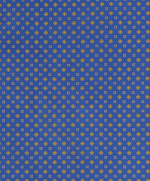 Blue & Yellow Small Biscuit Motif Silk Printed Tie