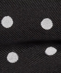 Black & White Polka Dot Silk Woven Tie