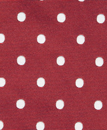 Red & White Polka Dot Silk Woven Tie