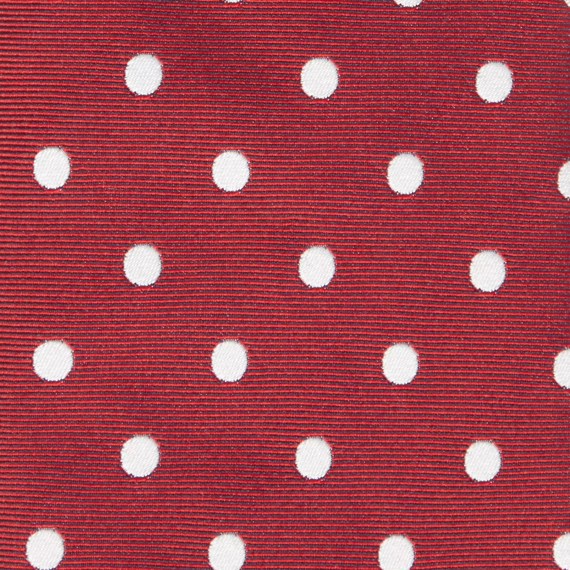 Red & White Polka Dot Silk Woven Tie